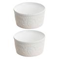 2pcs Ceramic Baking Bowl Kitchen Steamed Egg Bowl Pudding Bowl Kitchen Baking Tool