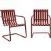 Gracie Metal Outdoor Spring Chair - Coral Red (Set Of 2)