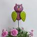 NUOLUX 2pcs Cartoon Owl Garden Ornaments Metal Garden Stakes Metal Owl Planter Decorations