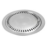 HEMOTON Stainless Steel Barbecue Non-stick Pan Cassette Oven Barbecue Tray for Home Barbecue Shop (Silver)