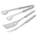 JWDX Bbq Tools Outdoor Grill Clearance Stainless Steel Three Piece Set With Handle Grill Fork Grill Spatula Grill Clip Outdoor Barbecue Supplies Grill Grill Tools Silver