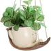 Swing Face Plant Pots Cute Hanging Planter Indoor Outdoor Resin Funny Smile Face Flower Pots with Swing or Hammock