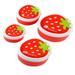 strawberry shape : kids set sushi tray lunch containers leak- proof janpanese storage containers for meal fruits prepping storaging 4pcs