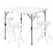 VINGLI Outdoor Dining Set 34 inch Folding Table with 4 Plastic Folding Chairs Sturdy for Outdoor Home Kitchen White 5 Pieces Set