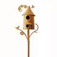 Stiwee Trendy Garden Decor Bird House Garden Plug-in Birdhouse Garden Stakes Metal Bird House With Pole Large Bird Houses For Courtyard Backyard Patio Outdoor Garden Decor Copper Birdhouse Poles