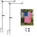 Stiwee Trendy Garden Decor Flagpole Garden Decoration Outdoor Garden Flag Pole Bracket Painted Iron Art Garden Courtyard Holiday Decoration Flag Pole Insert