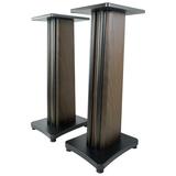 (2) Rockville SS28D Dark Wood Grain 28 Speaker Stands Fits IK Multimedia iLoud