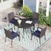 Sophia & William 5 Pieces Wicker Rattan Outdoor Patio Dining Set Chairs & Table Set