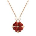 WQJNWEQ Valentines Day Gifts Jewelry Variety Four-leaf Clovers Necklace Love Split Folded Pendant Necklace Collarbone Chain Full Of Diamonds Red Pendant on Sale