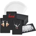 Set Of Earring Display Cards Including 50 Earring Fixing Cards + 50 Jewellery Packs + 100 Earring Backs For Earring Necklace Jewellery Display Black