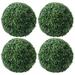 4 pcs Artificial Plant Topiary Balls Fake Green Grass Ball Pendant Hanging Faux Grass Balls