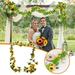 Coolmade 4 Pack 8.5 Artificial Sunflower Garland Silk Sunflower Vine Artificial Flowers With Green Leaves Wedding/Table Decor Yellow