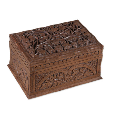 'Rampant Nature' - Hand Carved Wood Jewelry Box