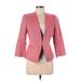 Ann Taylor LOFT Blazer Jacket: Short Pink Print Jackets & Outerwear - Women's Size 6 Petite