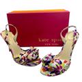Kate Spade Shoes | Kate Spade Multi Heart Pink Purple Print Bow Heel Lourdes Shoes Size 8 Valentine | Color: Pink/Purple | Size: 8