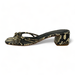 Free People Shoes | Free People 11 Womens Petra Snake Print Leather Sandal Block Heel | Color: Black/Cream | Size: 11