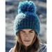 Free People Accessories | Free People Cozy Up Pom Pom Knit Beanie Hat O/S | Color: Blue | Size: Os