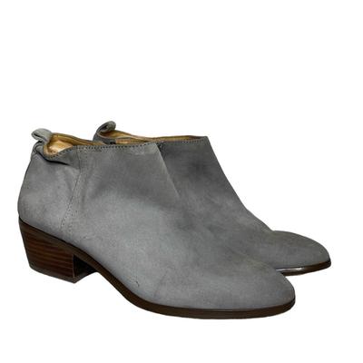 J. Crew Shoes | J. Crew Gray Suede Ankle Boots Womens Size 7.5 Heel Zip Up Shoes Booties | Color: Gray | Size: 7.5