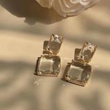 Anthropologie Jewelry | Clear Gemstone Dangle Earrings | Color: Gold | Size: Os
