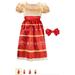 Disney Costumes | Disney Encanto Dolores Dress & Red Bow Headband, Costume For Girls Ages 3 And Up | Color: Red | Size: Osg