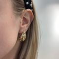 Anthropologie Jewelry | Anthropologie Gold Big Chunky Statement Stud Teardrop Tear Drop Earrings | Color: Gold | Size: Os