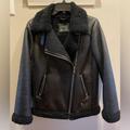 Levi's Jackets & Coats | Levi’s Faux Leather Aviator Jacket | Color: Black | Size: Xs