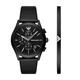 Emporio Armani Men's Watch Chronograph, Black Stainless Steel and Bracelet Set, AR80070SET