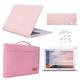 iCasso Compatible with MacBook Pro 16 Inch Case 2019 Release Model A2141 Bundle 5 in 1, Hard Plastic Case, Sleeve, Screen Protector, Keyboard Cover & Dust Plug Compatible MacBook Pro 16'' - Pink
