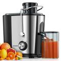 Juicer Machines FOHERE, 600W Juicers Whole Fruit and Vegetable, Fruit Juicer Machine with Anti-Drip Spout, 2 Speeds, Juice Booklet, Brush for Easy Cleaning, BPA-Free