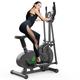 Elliptical Cross Trainer, Neezee 2 in 1 Cross Trainer Exercise Bike with Pulse Sensor, LCD Monitor and Adjustable Seat, Max Weight 120kg, Upgraded Adjustable Resistance Cross Trainer for Home Use