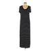 MICHAEL Michael Kors Casual Dress Scoop Neck Short sleeves: Black Print Dresses - Women's Size Large