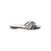 INC International Concepts Sandals: Slip On Chunky Heel Bohemian Silver Shoes - Women's Size 5 1/2 - Open Toe