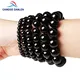 Bracelet en perles d'onyx noires pour hommes et femmes bracelets de yoga bracelet en agates AAA