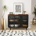 17 Stories Metal & Wood Accent Cabinet Wood/Metal in Black/Brown | 31.69 H x 40.94 W x 14.37 D in | Wayfair BB680FFE03C3444D8B6BD1CB2A555D57