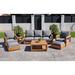 Foundry Select Stilijan Teak 5 - Person Outdoor Seating Group w/ Sunbrella Cushions /Natural Hards/Teak in Brown/White | Wayfair