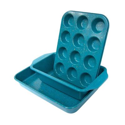 casaWare 3pc Toaster Oven Set (Baking Pan, Loaf Pan,Mini Muffin Pan)
