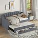 Twin Size Upholstered Daybed with Trundle and Three Drawers