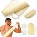 Natural Loofah Sponge Exfoliating Body Sponge Scrubber Exfoliating Back Scrubber for Shower Set (5 Pcs) Loofah Sponge Pads & Exfoliating Glove Deep Clean & Invigorate Your Skin for Men and Women