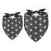 OWNTA Black & White Simple Hexagonal Star Pattern-01 Pattern Pack of 2 Puppy Pet Collars - Translucent Light and Breathable Chiffon Yarn Material - Sizes 16x16x22.8in 20.9x20.9x30in