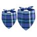 OWNTA Blue Buffalo Plaid Checks Pattern Pack of 2 Puppy Pet Collars - Translucent Light and Breathable Chiffon Yarn Material - Sizes 16x16x22.8in 20.9x20.9x30in