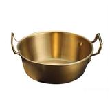 COFEST Home Decoration Stainless Steel Bowl Double Ear Bowl Snack Vegetable Bowl Hot Pot Pot Vegetable Bowl Durable Matte Brushed Finish Stackable for Easy Storage Gold 5.9In