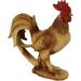 Faux Wood Carving Bamboo Look Standing Rooster Statue