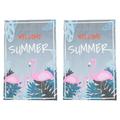 2 Pcs Flamingo Garden Banner Decor Flags Outdoor Garden Flag Cartoon Garden Flag Double Sided Garden Flag