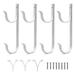 Pool Pole Hanger Premium 4Pc Aluminium Holder Set Hooks for Telescopic Poles Skimmers Leaf Rakes Brushes