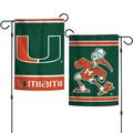 University of Miami 12.5â€� x 18 Double Sided Yard and Garden College Banner Flag Is Printed in the USA