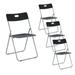 Homy Casa Foldable Portable Folding Chairs Set of 4 Waiting Room Chairs for Home Office Living Meeting Reception Room Party Stackable Conference Chairs Black