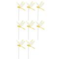 Hesxuno 8PCS Dragonflies Garden Pole Decorative Garden Flowers Potted Ornaments Artificial DragonflyStakes Indoor Outdoor Yard Garden Flower Pot Decoration