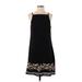 Bisou Bisou Casual Dress - Shift: Black Floral Dresses - Women's Size 4