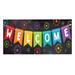 Giyblacko Blackout Curtains Welcome Back To School Banner Fabric Wall Decoration For School Supplies