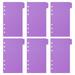 6 Sheets Binder Dividers with Tabs Office Paper Sheet Protectors 6-hole Page Dividers